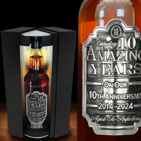 10th Wedding Anniversary Whisky Gift Set Bottle & Box 2014-2024