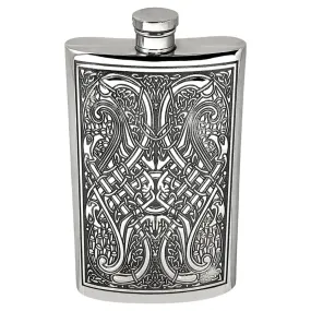 8oz Pewter Hip Flask with Celtic Knot Design