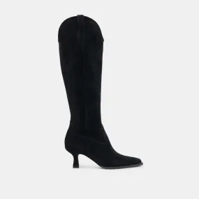 ARIANA WIDE CALF BOOTS ONYX SUEDE