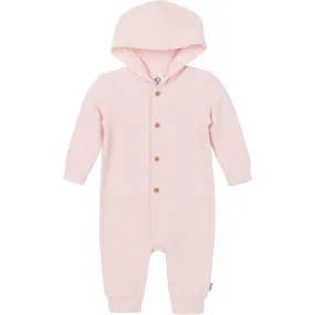 Baby Girls Pink Hooded Romper