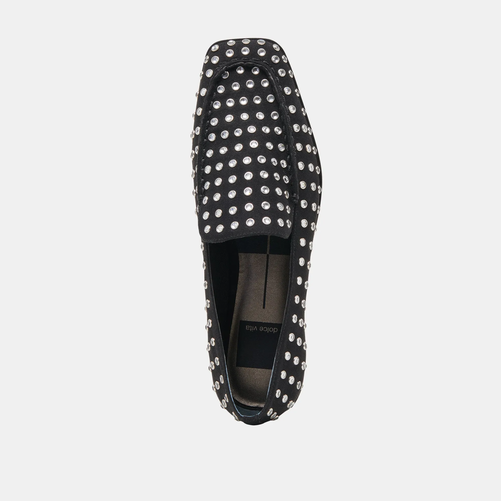 BENY CRYSTAL STUD FLATS BLACK CRYSTAL