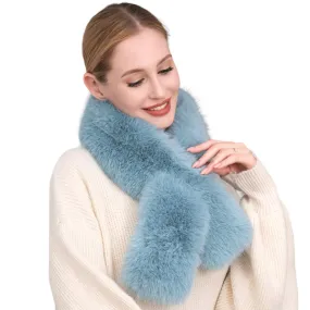 Faux Fur Solid Pull Through Scarf