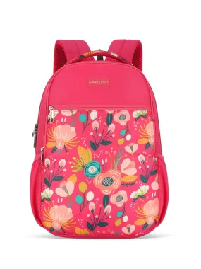 Lavie Sport Spring 26L Floral Printed School Backpack for Girls Magenta