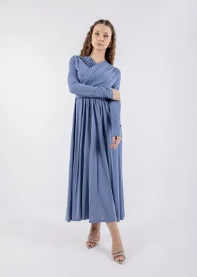 Modest Overlap Top Maxi Dress