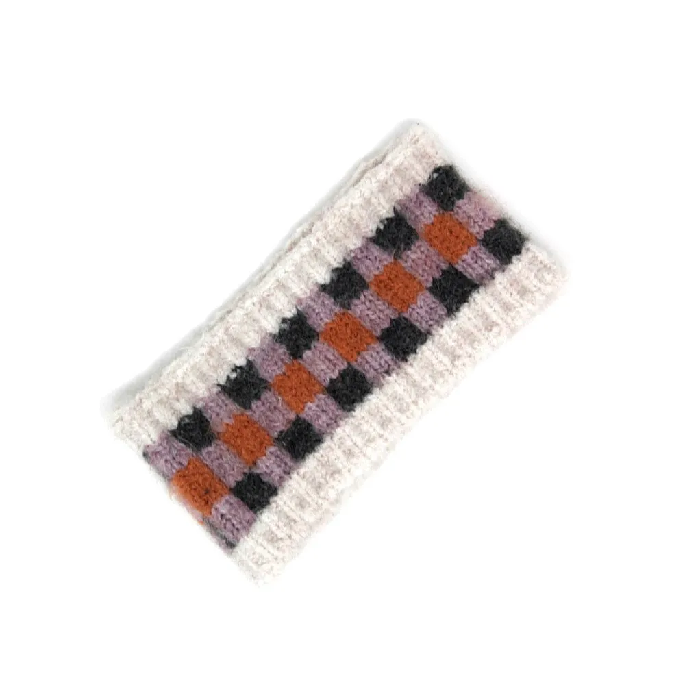 Multi Colored Tile Pattern Earmuff Headband Ear Warmer